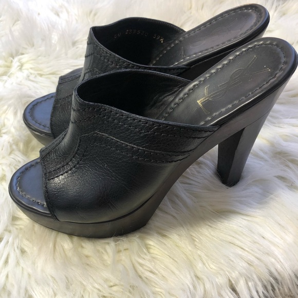 Yves Saint Laurent Shoes - YSL Black Essaouira Clog Heels